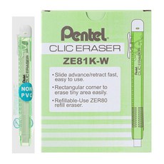 Pentel 飛龍文具 按壓式橡皮擦 ZE81K-W, 混合顏色, 12入