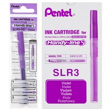 Pentel 飛龍文具 Handy-line 螢光筆筆芯 SLR3-V, 紫色, 12入