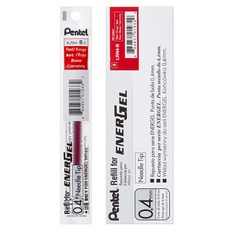 Pentel 飛龍文具 ENERGEL LRN4-B 替芯 0.4mm, 紅色, 12入, 12個