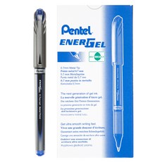 Pentel 飛龍文具 ENERGEL ENERGEL Energel 蓋式中性筆 0.7mm BL27-C, 藍色, 12個