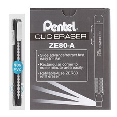 Pentel 飛龍文具 按壓式橡皮擦 ZE80-A, 混合顏色, 12入