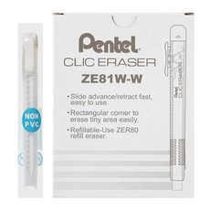Pentel 飛龍文具 按壓式橡皮擦 ZE81W-W, 單一顏色, 12入