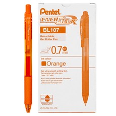Pentel 飛龍文具 ENERGEL BL107FX 0.7mm 12支, 橘色, 1套