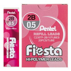 Pentel 飛龍文具 筆芯 C235TF 2B, 0.5mm, 10盒