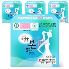 유기농본 에스 울트라슬림 날개형 생리대, 대형, 14개입, 4개