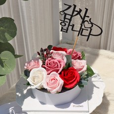 Blüehen 人造花玫瑰蛋糕迷你+謝謝禮帽, 紅色的