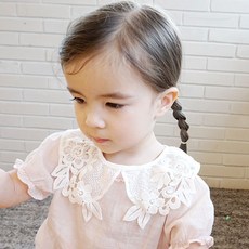 CHENNY BONGBONG 女童綁帶蕾絲領