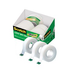 3M Scotch 隱形膠帶附膠台+補充裝 18mm*25m 4入+補充裝 18mm*15m 3入, 單色, 1組
