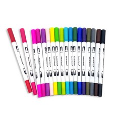 BlueMato 雙頭毛筆 18 色 DTB002, 混色, 1套