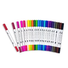 Bluemato 雙頭軟筆 24色 DTB003, 混色, 24個