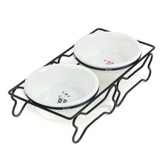 瓷製寵物餐具組 小 2口 TJ26G, 混合顏色, 1套