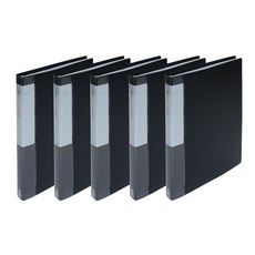 ECO Chungwoon PP 透明資料夾 A4 40張, 黑色, 5個