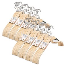 兒童木製防滑衣架, 混色, 40入