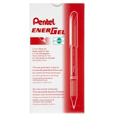 Pentel 飛龍文具 Energel 蓋式中性墨水筆 0.7mm BL27-B 12入, 紅色, 1套