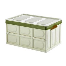 折疊收納箱 L號 57L+蓋子+防水袋, 綠色, 1套