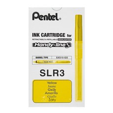 Pentel 飛龍文具 Handy Line 螢光筆補充蕊 SLR3, 黃色, 1套, 12個