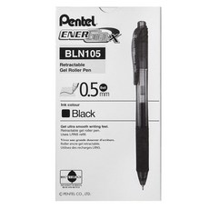 Pentel 飛龍文具 Energel 原子筆 0.5mm BLN105P-A, 黑色, 1套