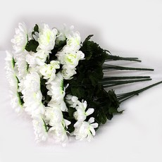 JOART 人造花 12頭菊花花束, 奶油色