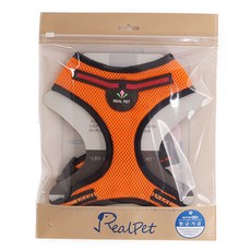 리얼펫 레드 라이트 하네스 라운드형, 오렌지, 1개
