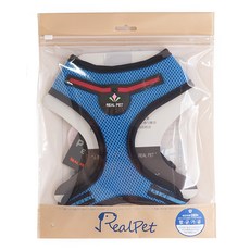 Real Pet 紅色燈光胸背帶 圓形, 藍色