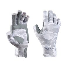 BOOMS FISHING FG2迷彩半指釣魚手套 BFCMFG2M, 灰色