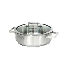 Kitchen-Art Olgar系列電磁爐適用不銹鋼雙耳淺湯鍋, 26cm, 單色