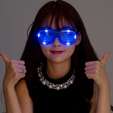 派對秀LED百葉窗眼鏡, 藍色, 4入