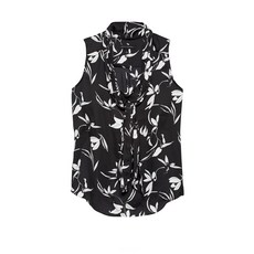 바나나리퍼블릭 여성용 소프트 새틴 타이넥 탑