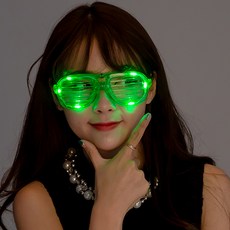 PARTYSHOW LED百葉窗眼鏡, 綠色, 4入