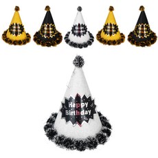 派對秀POP金屬色生日尖帽 3種, 銀色、黑色、金色, 2套