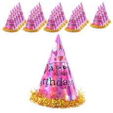 PARTYSHOW 雷射全像生日派對帽 一般皇冠, 混合顏色, 24入