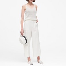 바나나리퍼블릭 여성용 와이드 레그 크롭 텐셀 팬츠