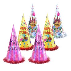 派對秀全息大型生日尖帽 蛋糕 2入+皇冠 2入+蛋糕 2入, 混色, 1套