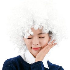 PARTYSHOW SHOW迪斯可巨型假髮 大型, 白色, 1個