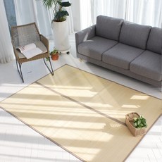 sina&somo 印花竹蓆地毯, 象牙