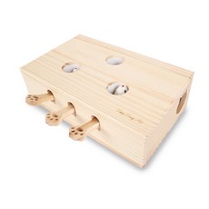 딩동펫 두더지 3구 원목 장난감, 혼합 색상, 1개