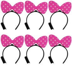 PARTYSHOW LED蝴蝶結髮箍, 粉紅色, 6個