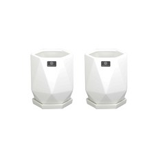 卡酷吉歐 啞光鑽石1114 花盆 2入, 白色