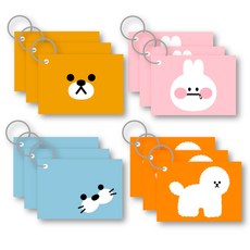 Widna B Family 厚款無線圈單字本 90張 4款, 混合顏色, 1套