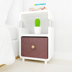 큐빅스2 협탁 S2130DB vin2-32, 화이트 + 브라운, 1개