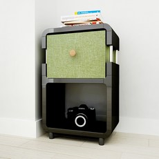 큐빅스2 협탁 S2130DB vin2-32, 블랙 + 그린, 1개