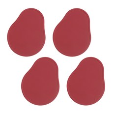 에이드엘 아보카도 실리콘 컵받침, 코랄레드, 4개