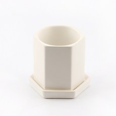 가꾸지오 무광택육각형화분 4p, 화이트