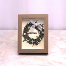 Gakkujio 簡約圓形永生花相框 小, 棕色