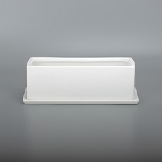 gagguzio 霧面長方形花盆 3010SM, 白色