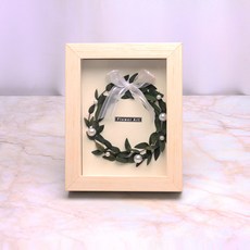 Gakkujio 簡約圓形永生花相框 小, 白色