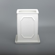 Gaggujio 羅馬方形花盆 1825SM, 白色