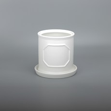 gagguzio 羅馬柱圓形花盆 1617YM, 白色