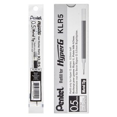 Pentel 飛龍文具 Hyper G 圓珠筆筆芯 0.5mm KLR5-AX, 黑色的, 12個
