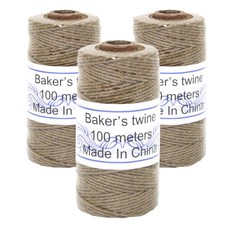 ehomebaking 素色麻繩 3入, 牛皮紙色, 100m